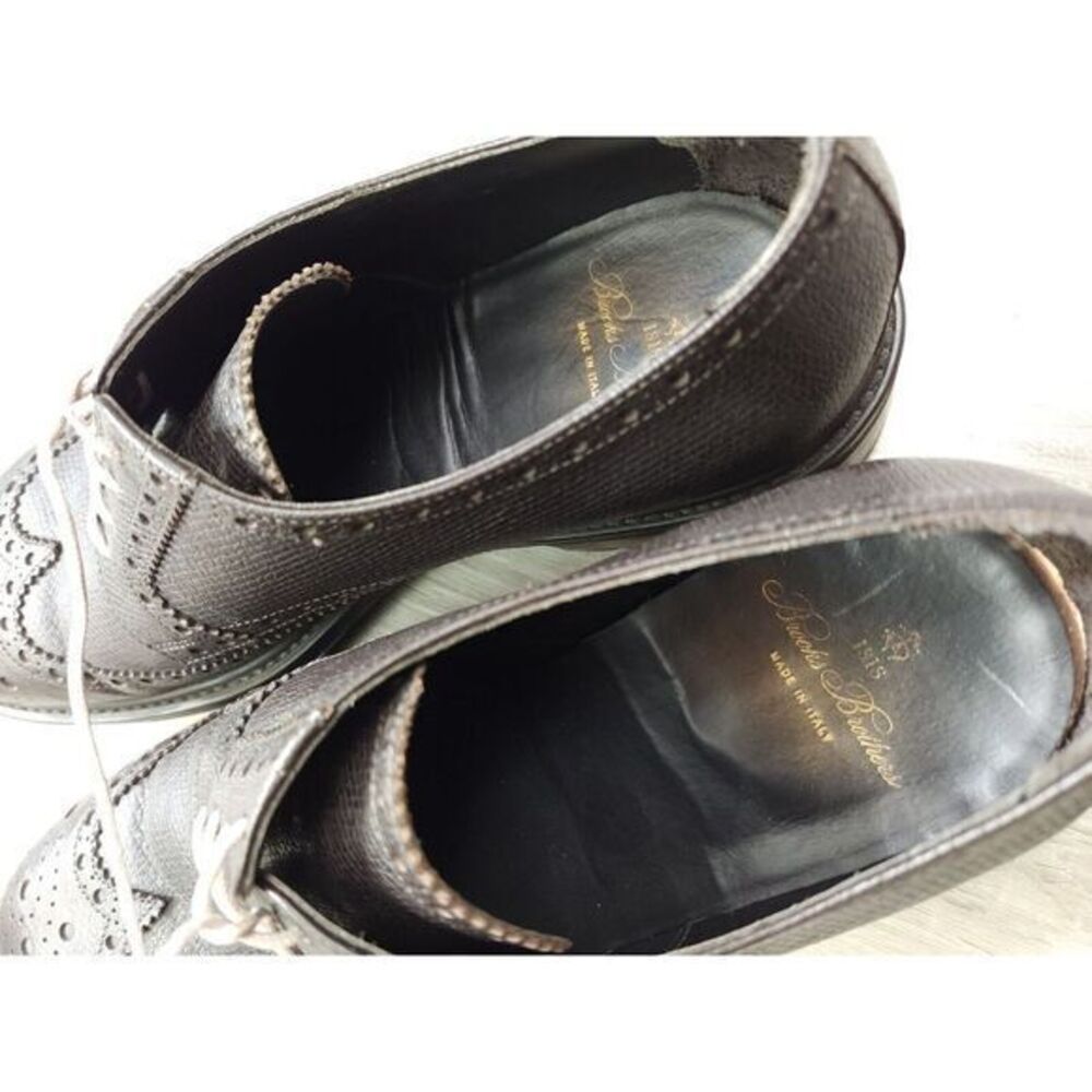 Brooks Brothers Wingtip Leather Lace Up Dress‎ Shoes Mens 10 Made in Italy - Picture 7 of 11